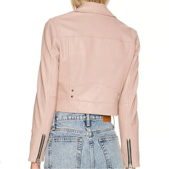 All Saints - Rift Leather Biker Jacket Size 10 - Picture 2 of 7